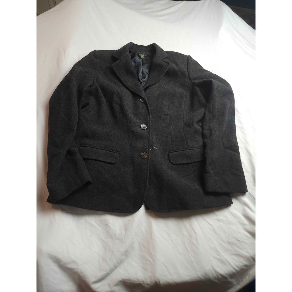Vtg‎ 90s Eddie Bauer Blazer Womens L Dark Academia Office Siren Corporate Chic - Picture 2 of 6